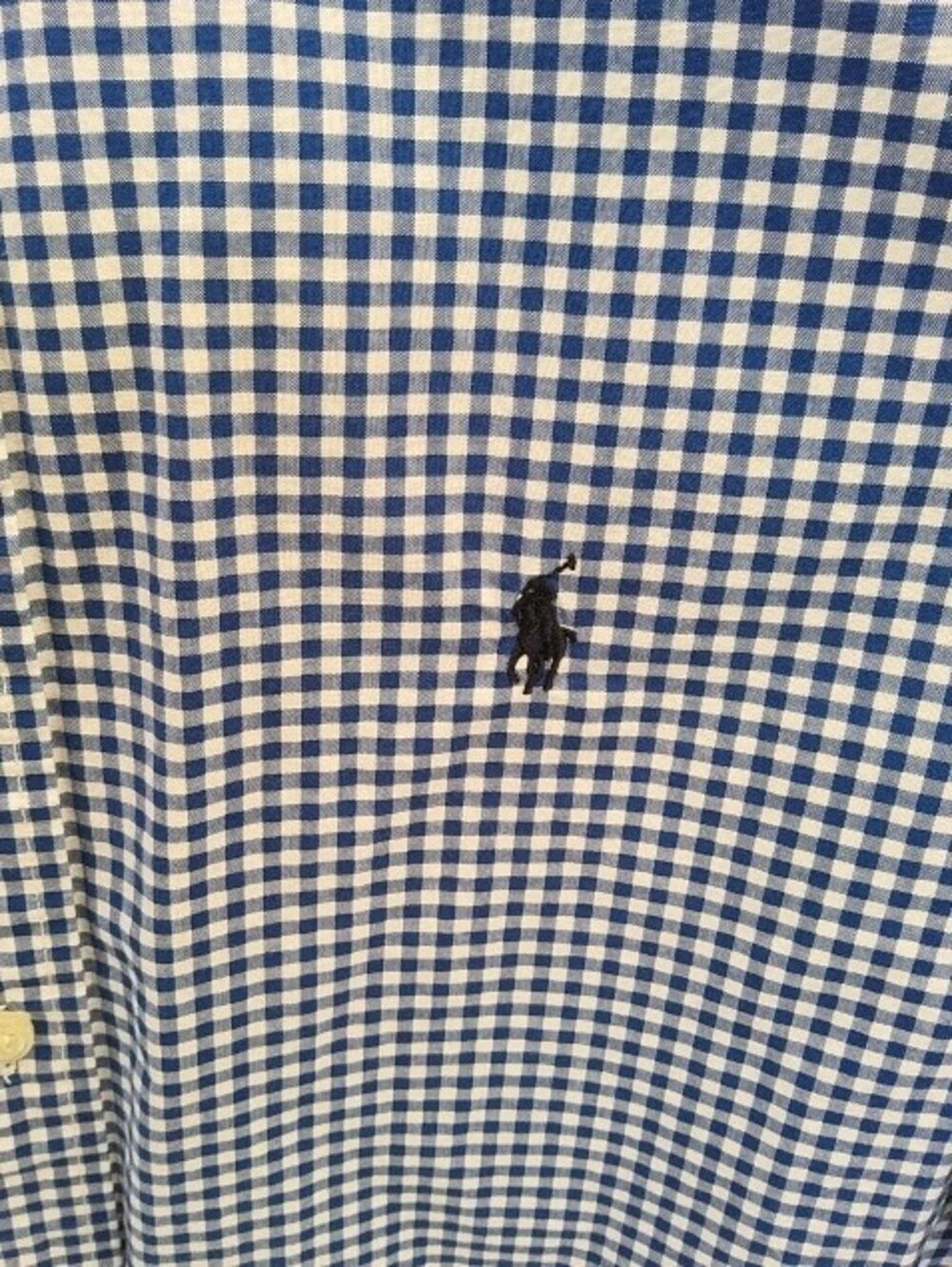Ralph Lauren Navy and White Gingham Boys Button-Down Shirt Size 18/20